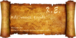 Kövesdi Ernő névjegykártya